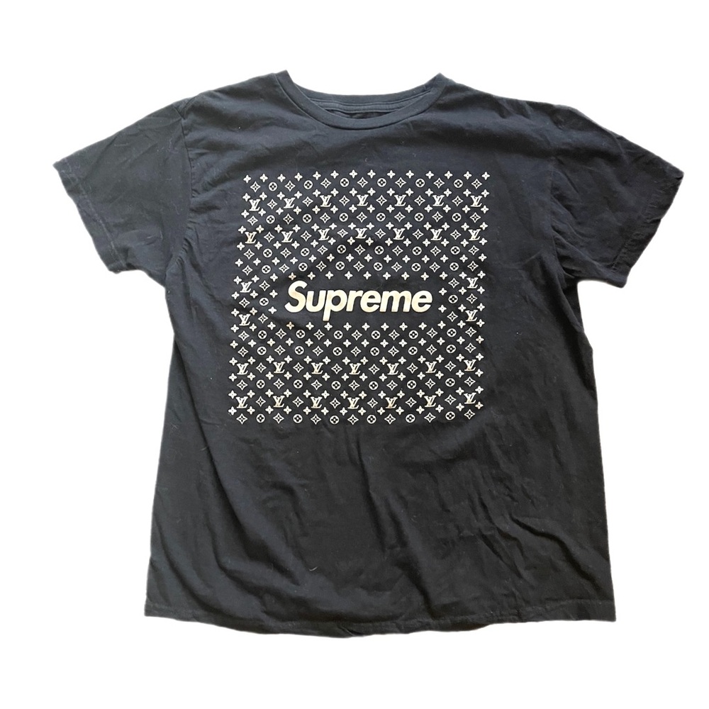 Louis Vuitton Supreme Black/Gold T-Shirt M